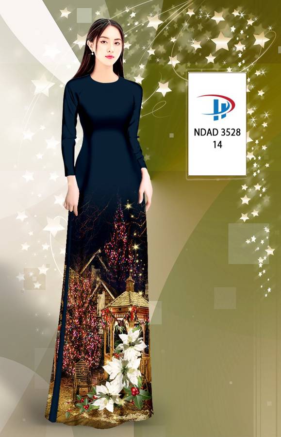 Vải Áo Dài Phong Cảnh Giáng Sinh AD NDAD3528 11